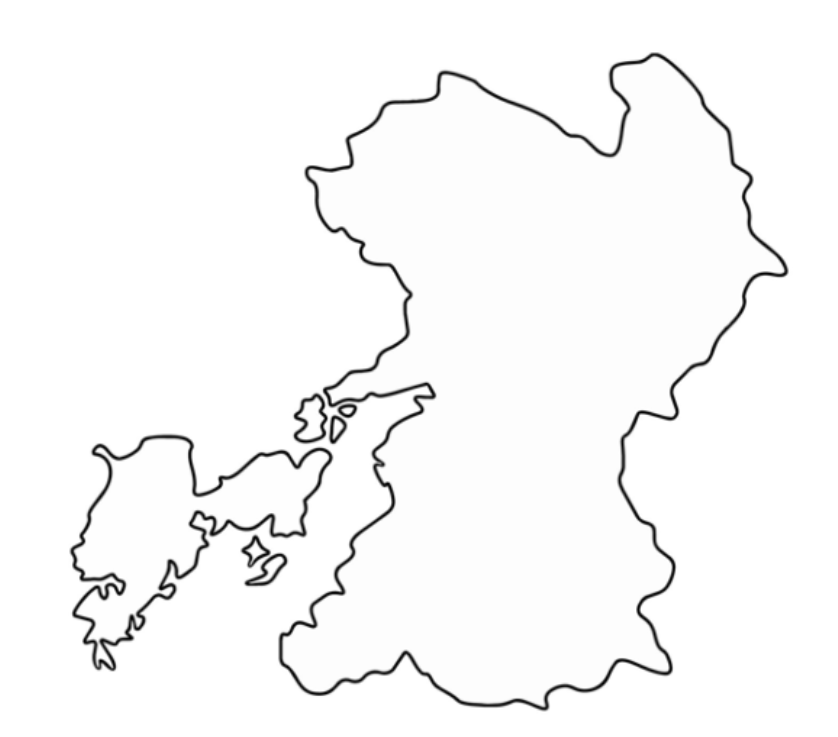 熊本県の白地図