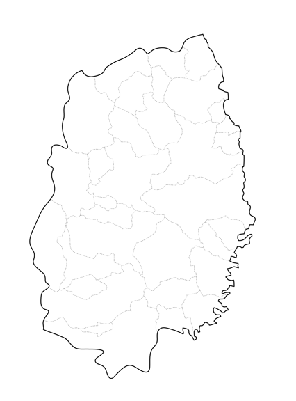 岩手県の白地図